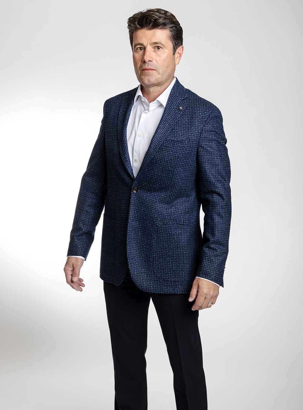 Jack Victor Blue & Navy Houndstooth Sport Coat