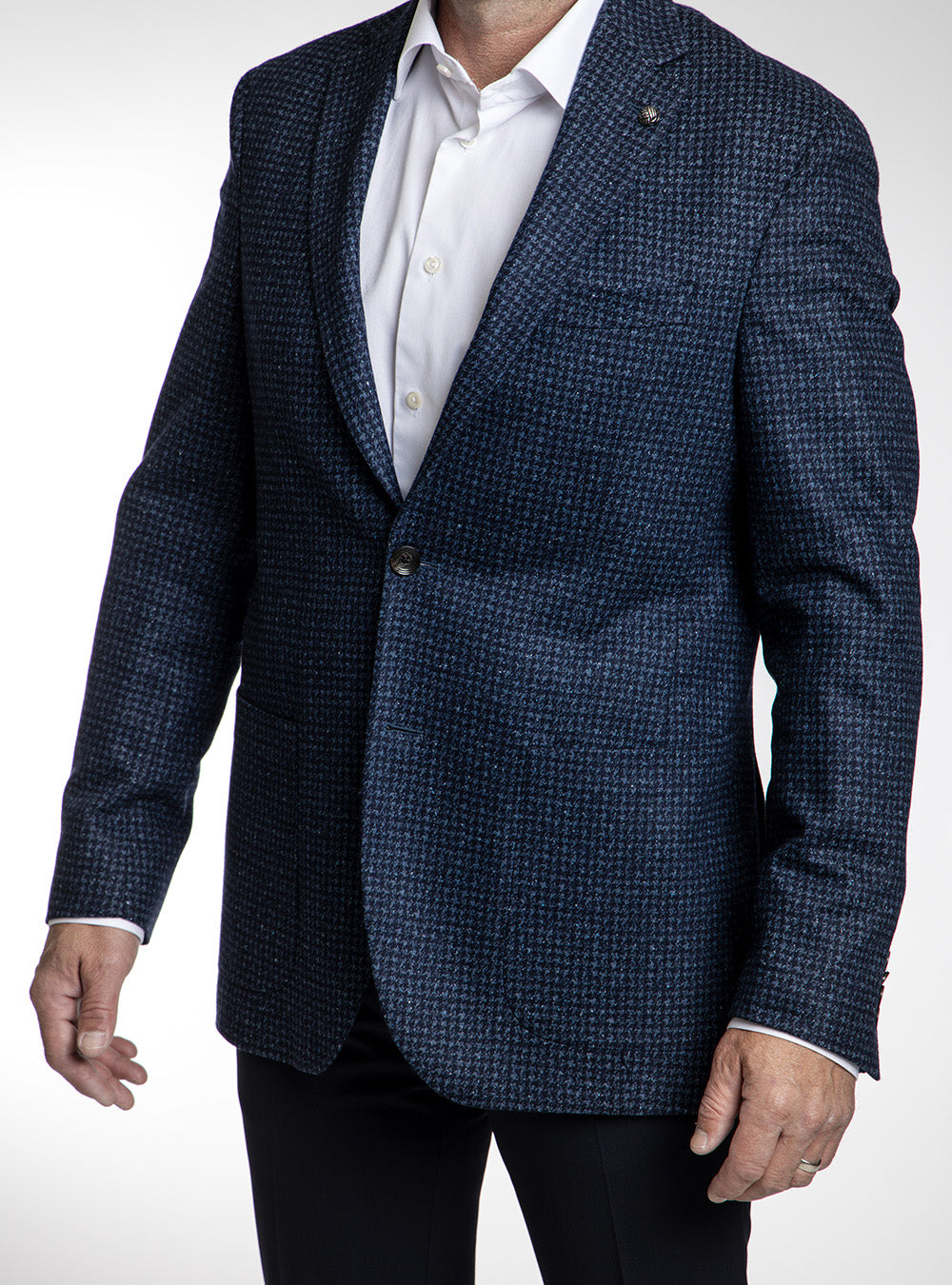 Jack Victor Blue & Navy Houndstooth Sport Coat