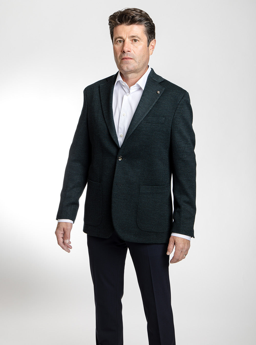 Jack Victor Deep Green Herringbone Sport Coat