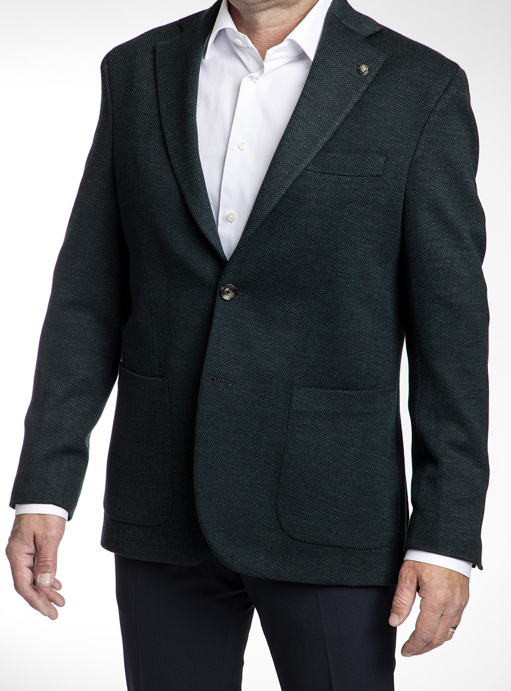 Jack Victor Deep Green Herringbone Sport Coat