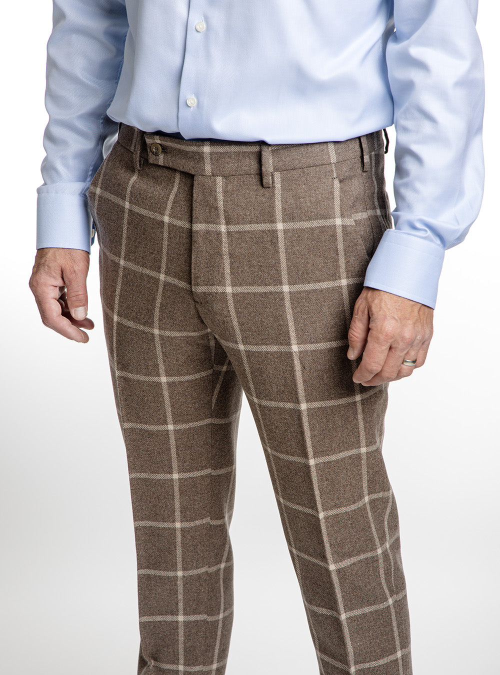 Berwich Brown Windowpane Pants