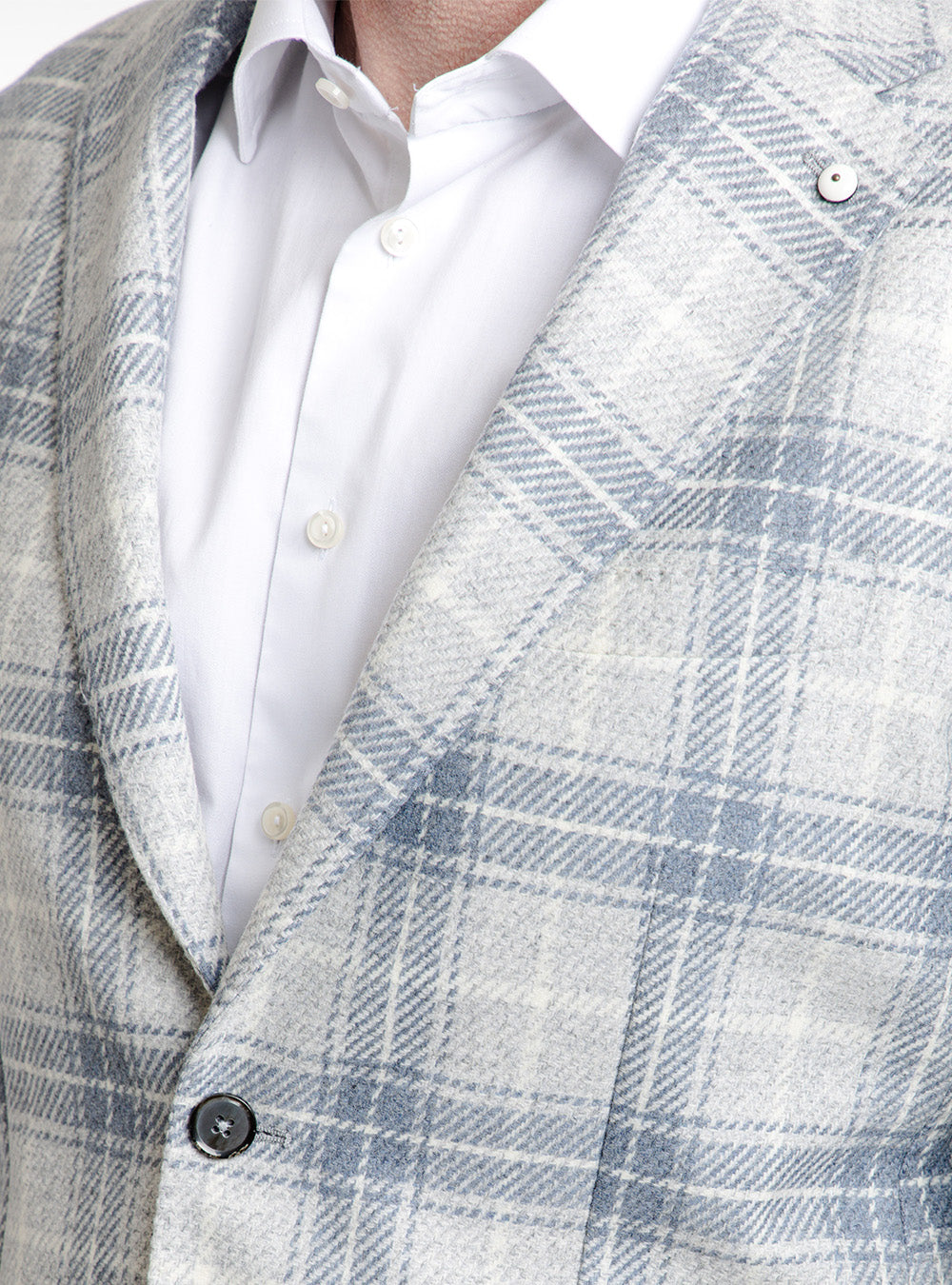 L.B.M. 1911 Blue Gray Plaid Check Sport Coat
