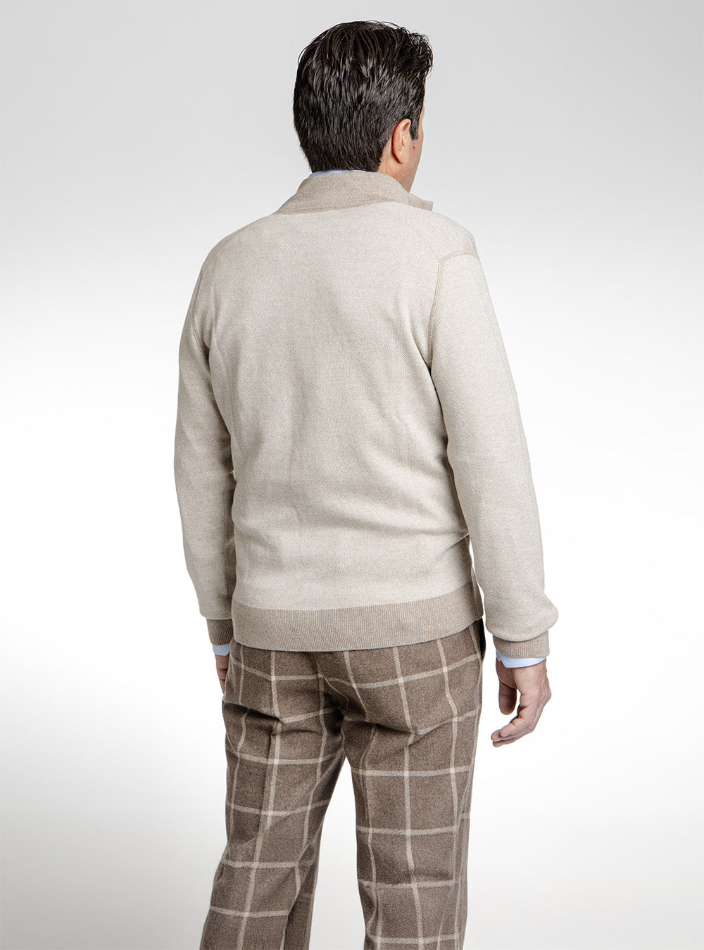 Gran Sasso Light Brown Wool Full Zip Sweater