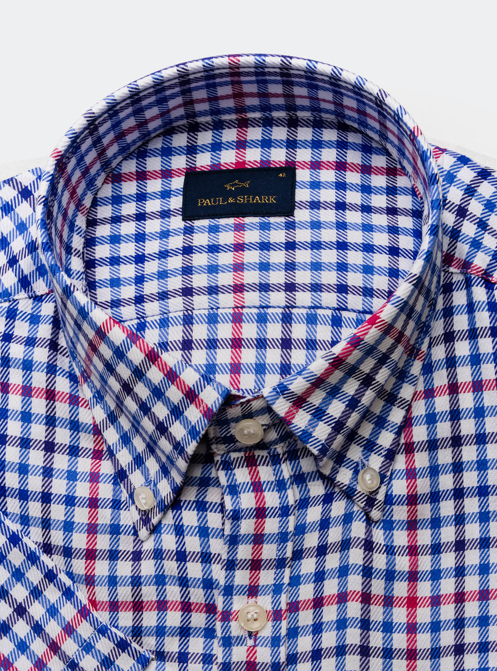 Paul & Shark Blue and Red Gingham Check Shirt