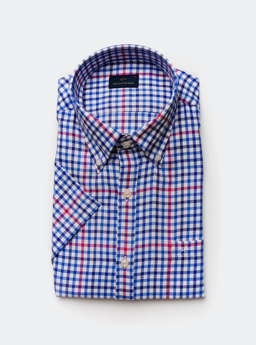 Paul & Shark Blue and Red Gingham Check Shirt