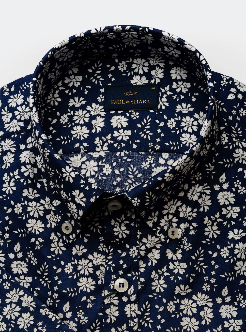 Paul & Shark Navy and White Floral Shirt