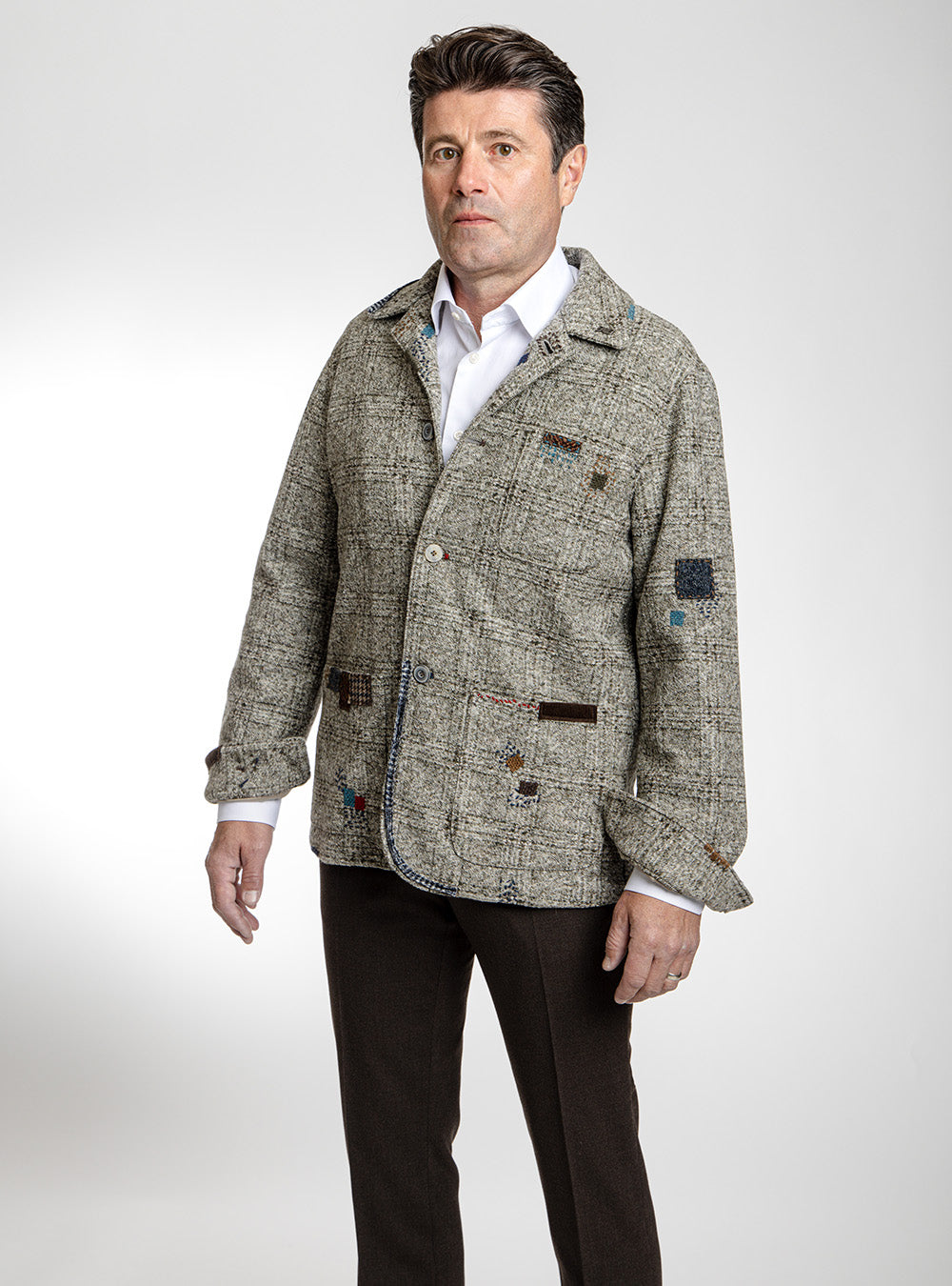 BOB Winter White & Tan Check Jacket