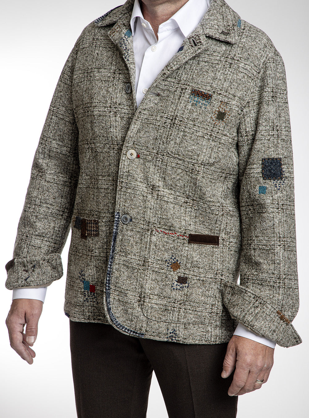 BOB Winter White & Tan Check Jacket