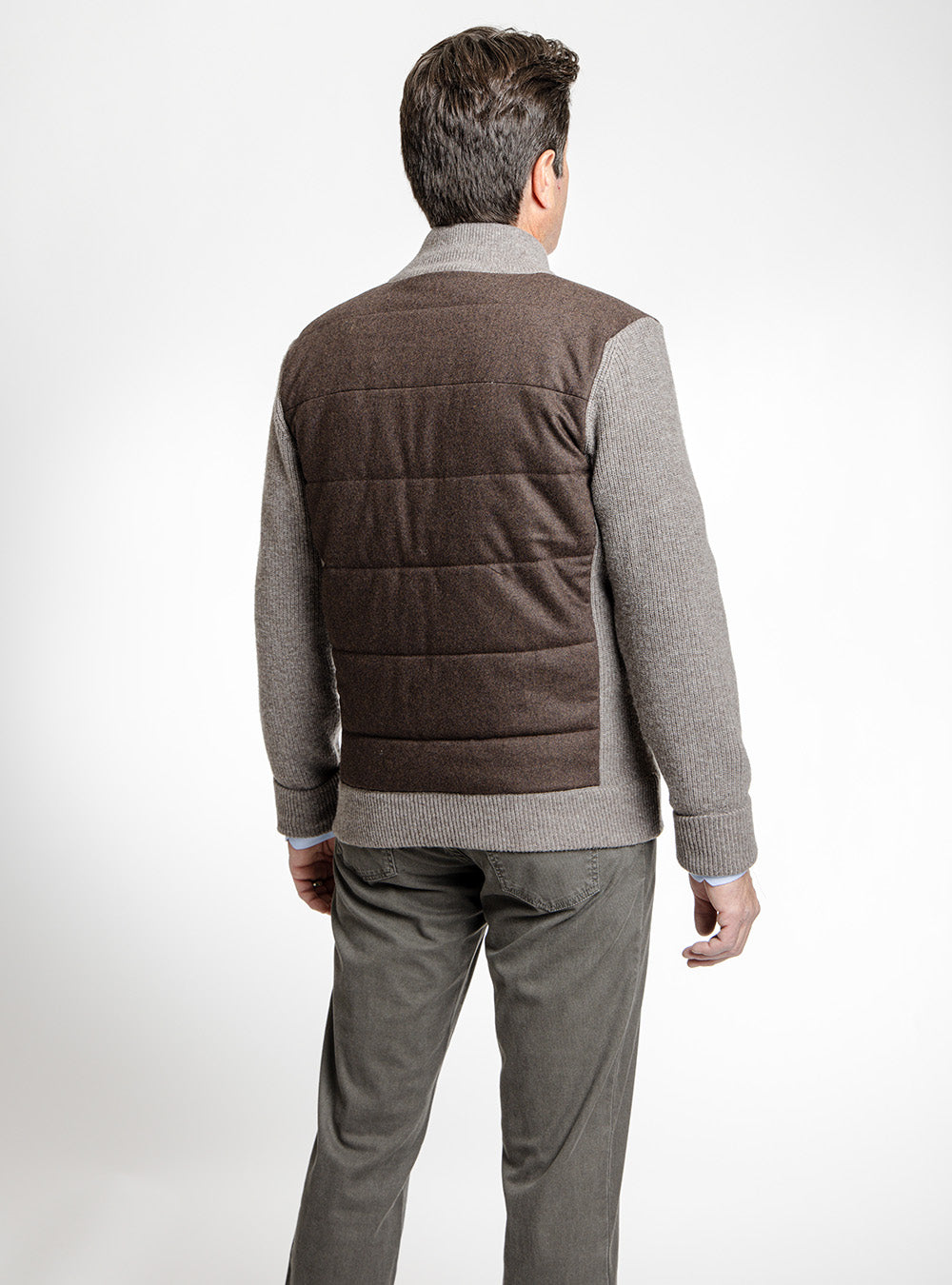 Gran Sasso Brown & Tan Quilted Front Jacket