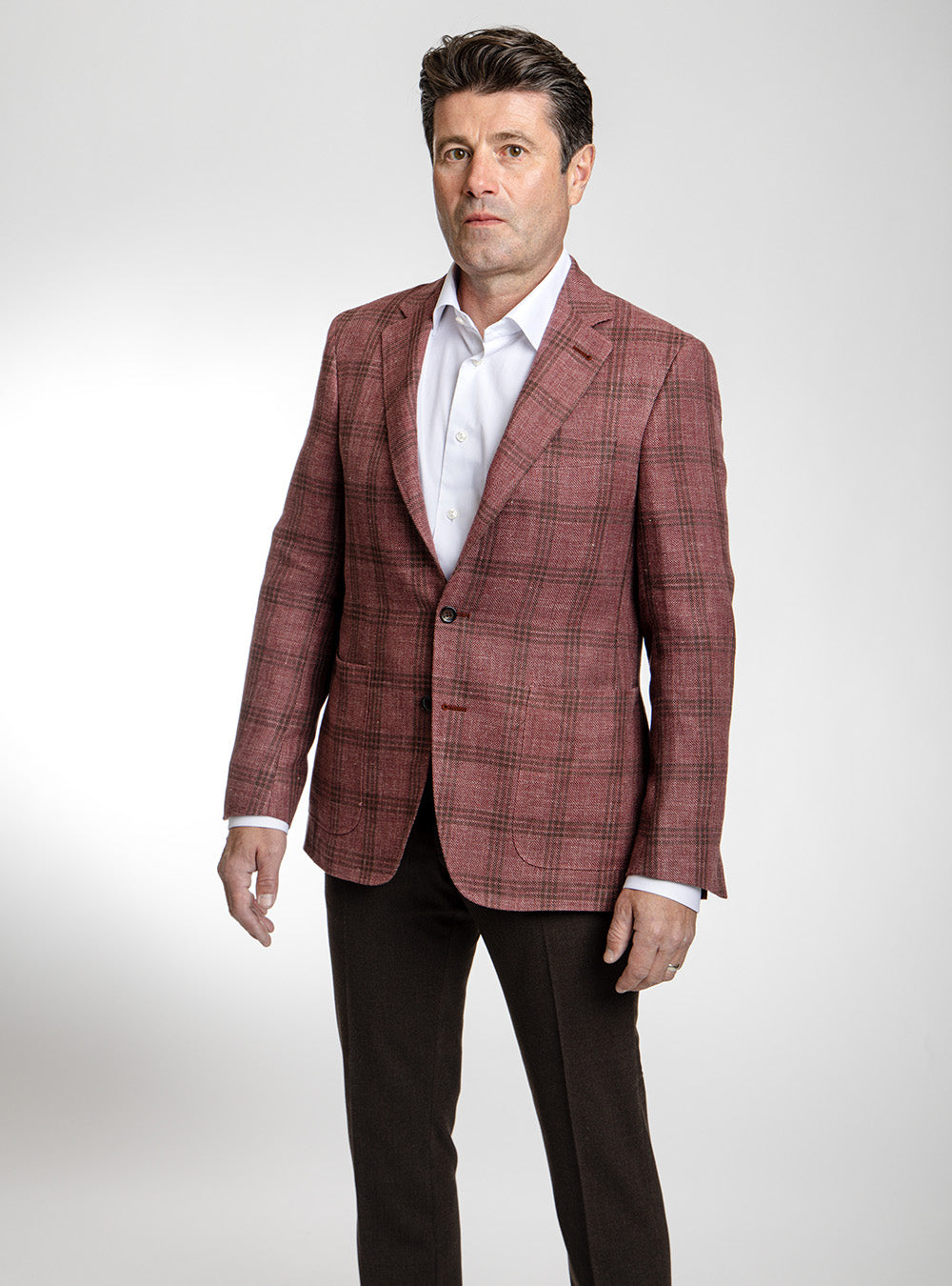 Canali Raspberry & Toffee Double Check Sport Jacket