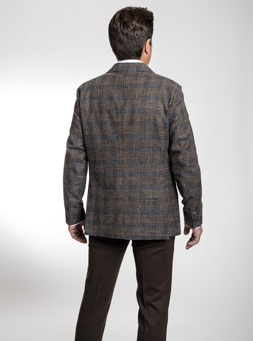 Tombolini Mid-Tan & Marine Blue Double Check Sport Jacket