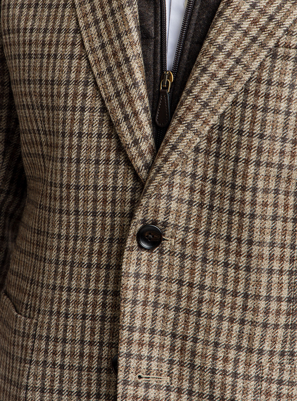 Luigi Bianchi Brown Shepperd Check Sport Jacket