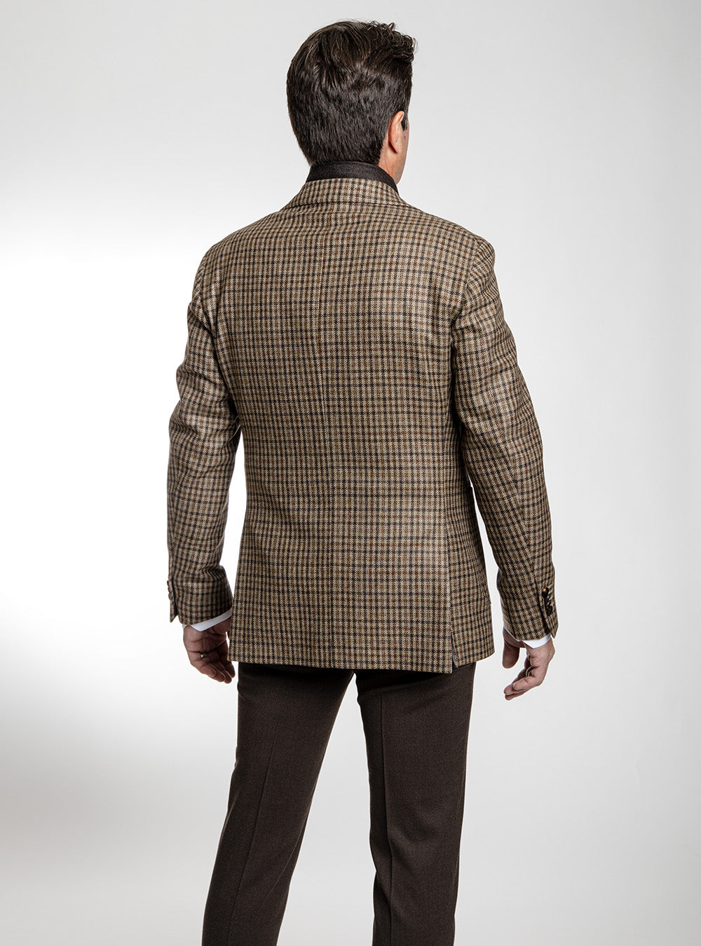Luigi Bianchi Brown Shepperd Check Sport Jacket