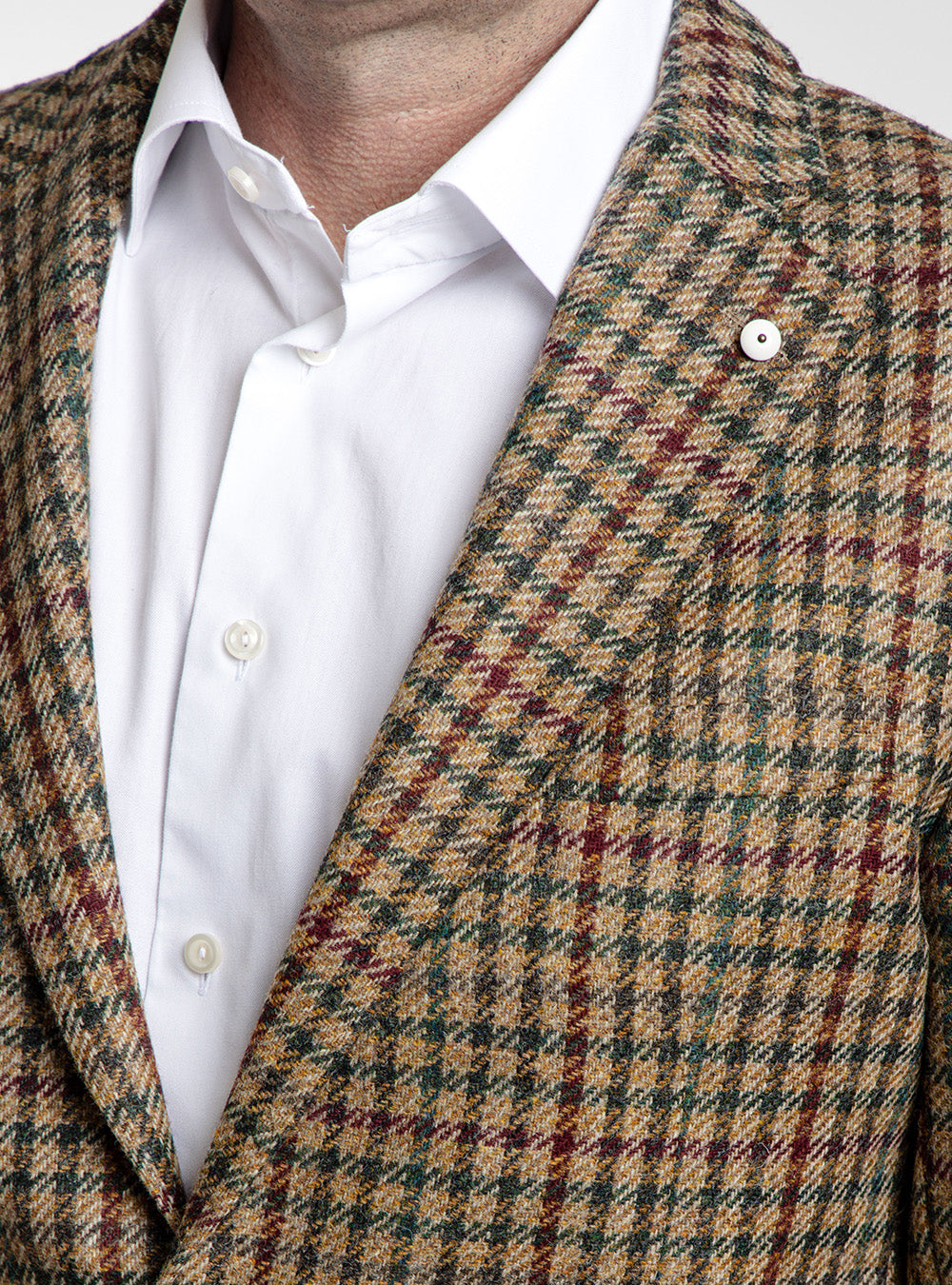 L.B.M. 1911 Hunter Green, Cherry & Tabacco Check Sport Coat