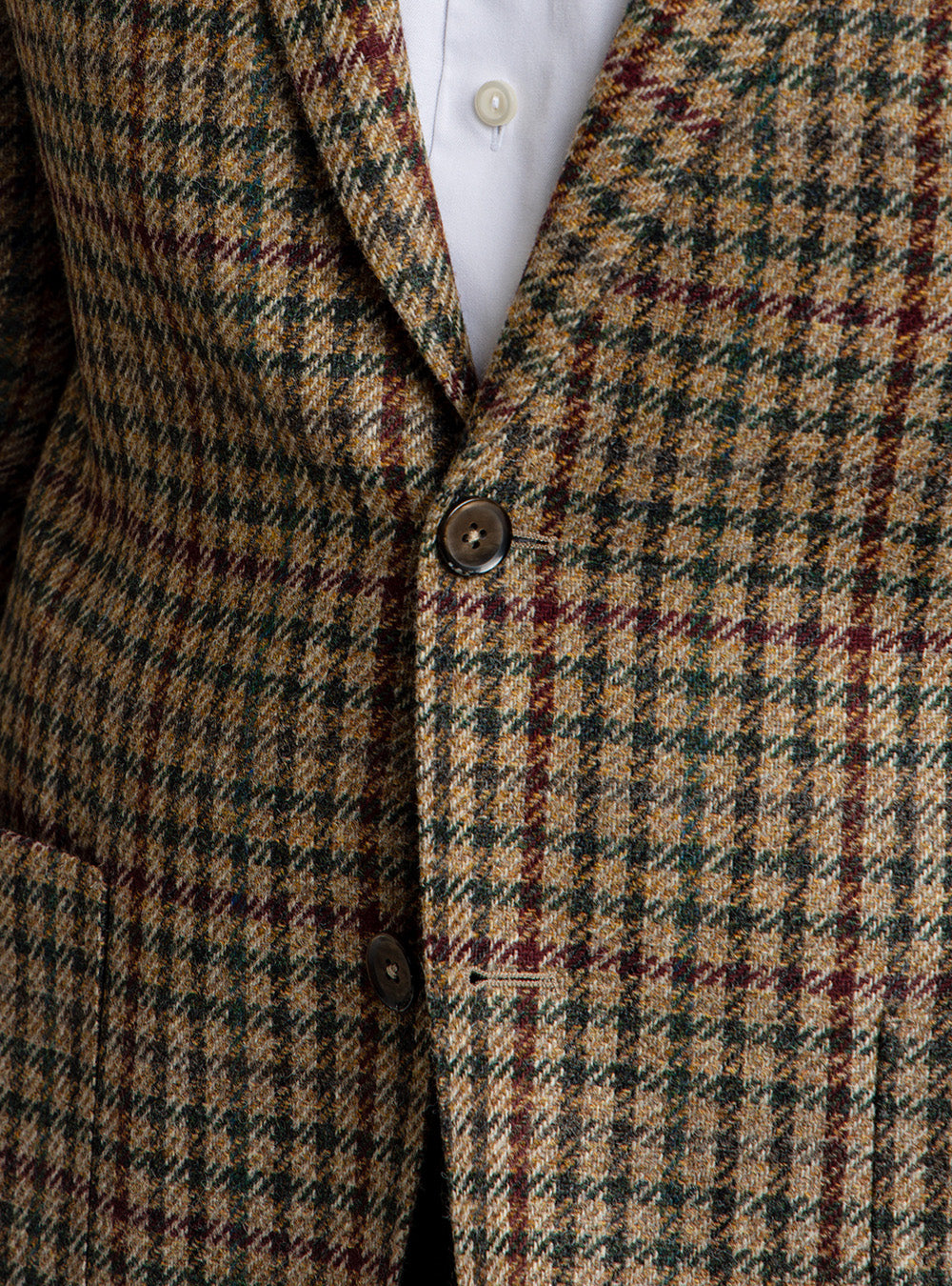L.B.M. 1911 Hunter Green, Cherry & Tabacco Check Sport Coat