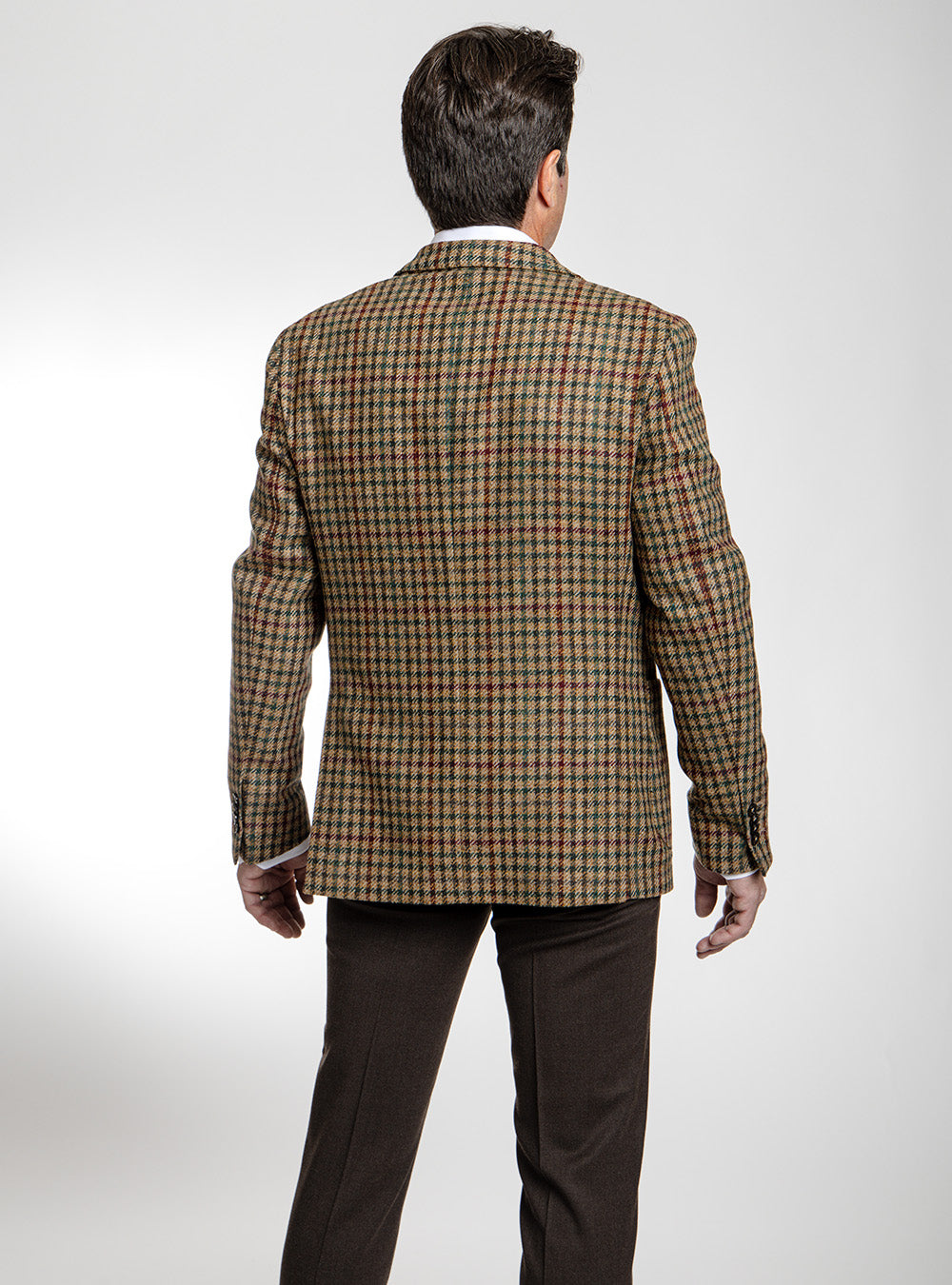 L.B.M. 1911 Hunter Green, Cherry & Tabacco Check Sport Coat