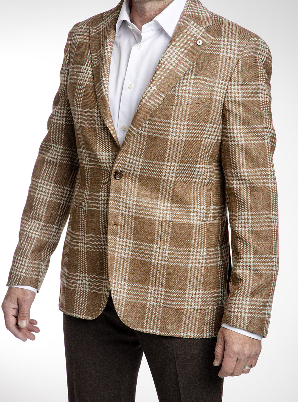 L.B.M. 1911 Nutmeg & Winter White Double Check Sport Coat