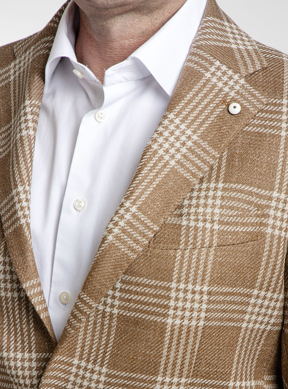 L.B.M. 1911 Nutmeg & Winter White Double Check Sport Coat