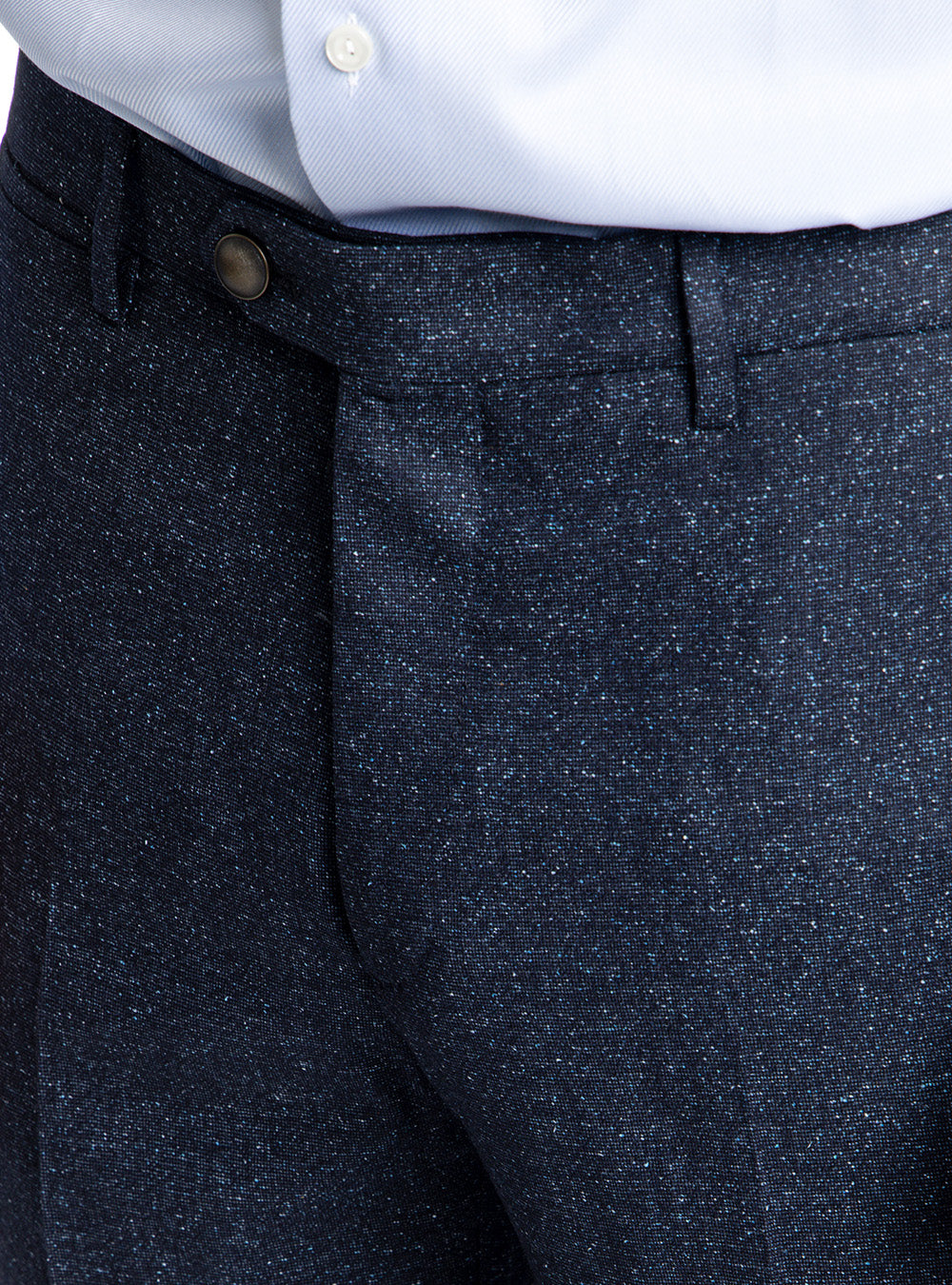 Berwich Navy Blue Donegal Textured Pants