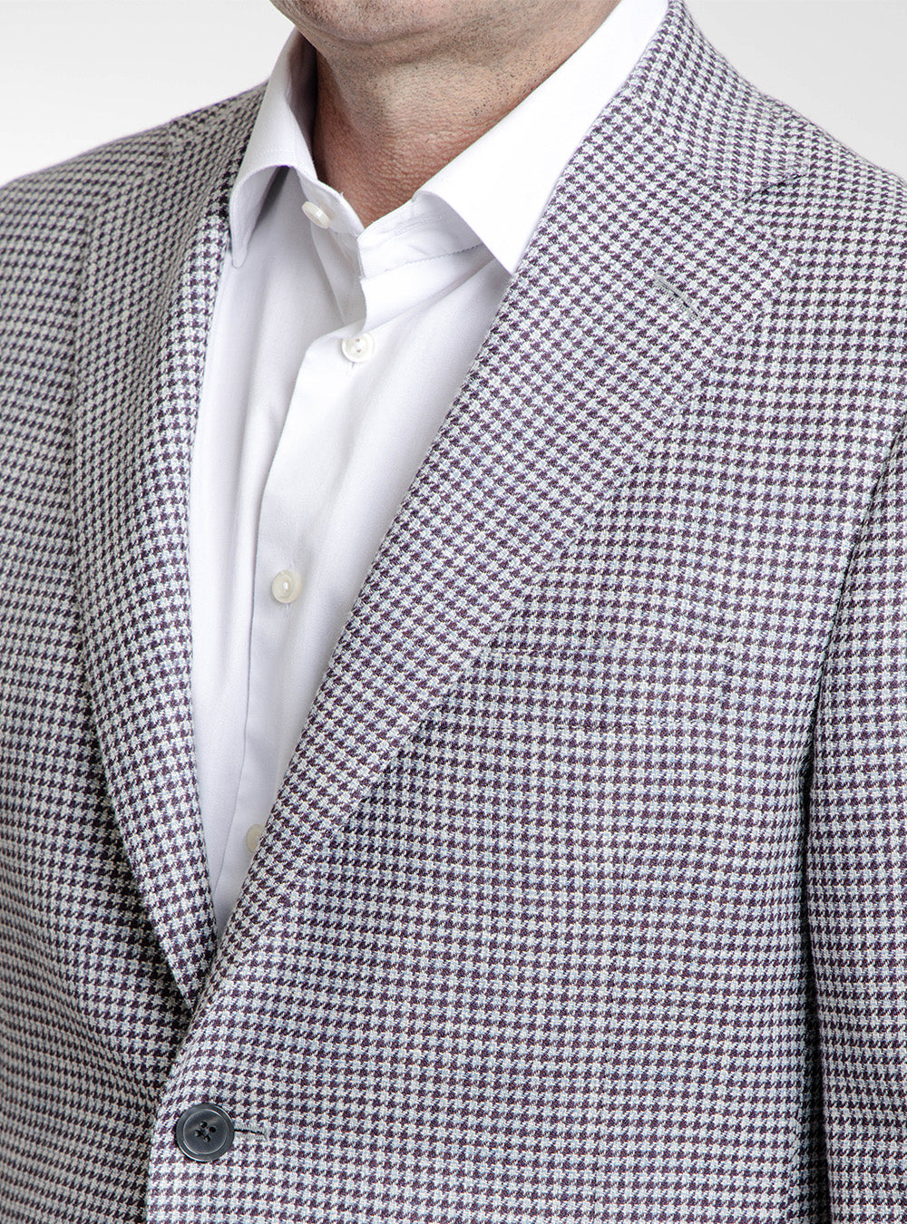 Samuelsohn Maroon & Wine Houndstooth Sport Coat