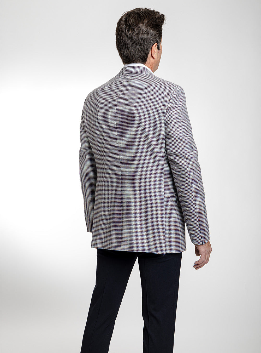 Samuelsohn Maroon & Wine Houndstooth Sport Coat