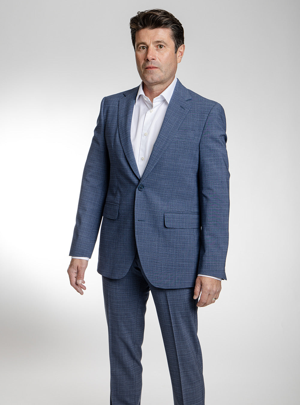 Coppley Two-Tone Blue Cross Hatch Check Suit