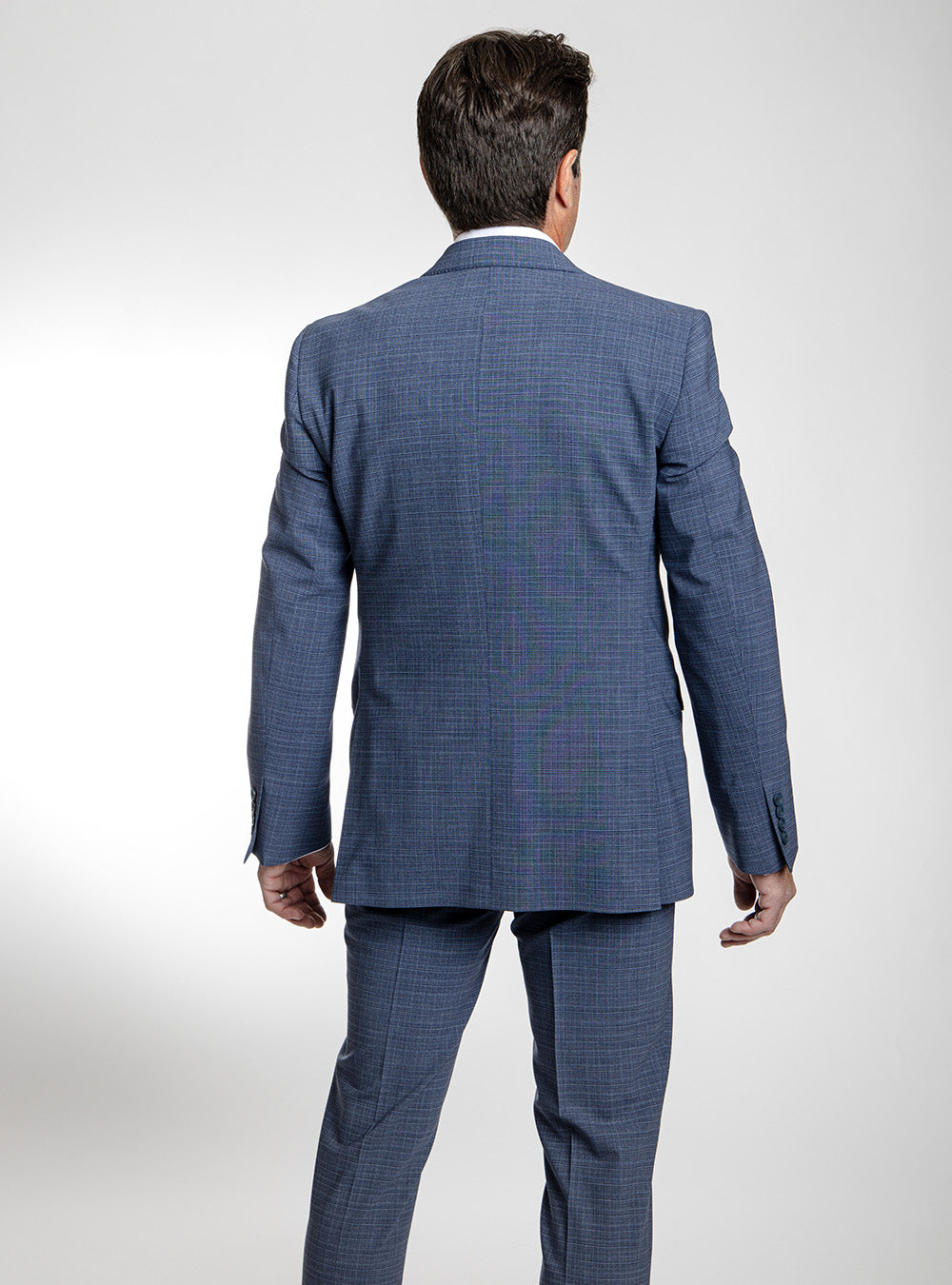 Coppley Two-Tone Blue Cross Hatch Check Suit