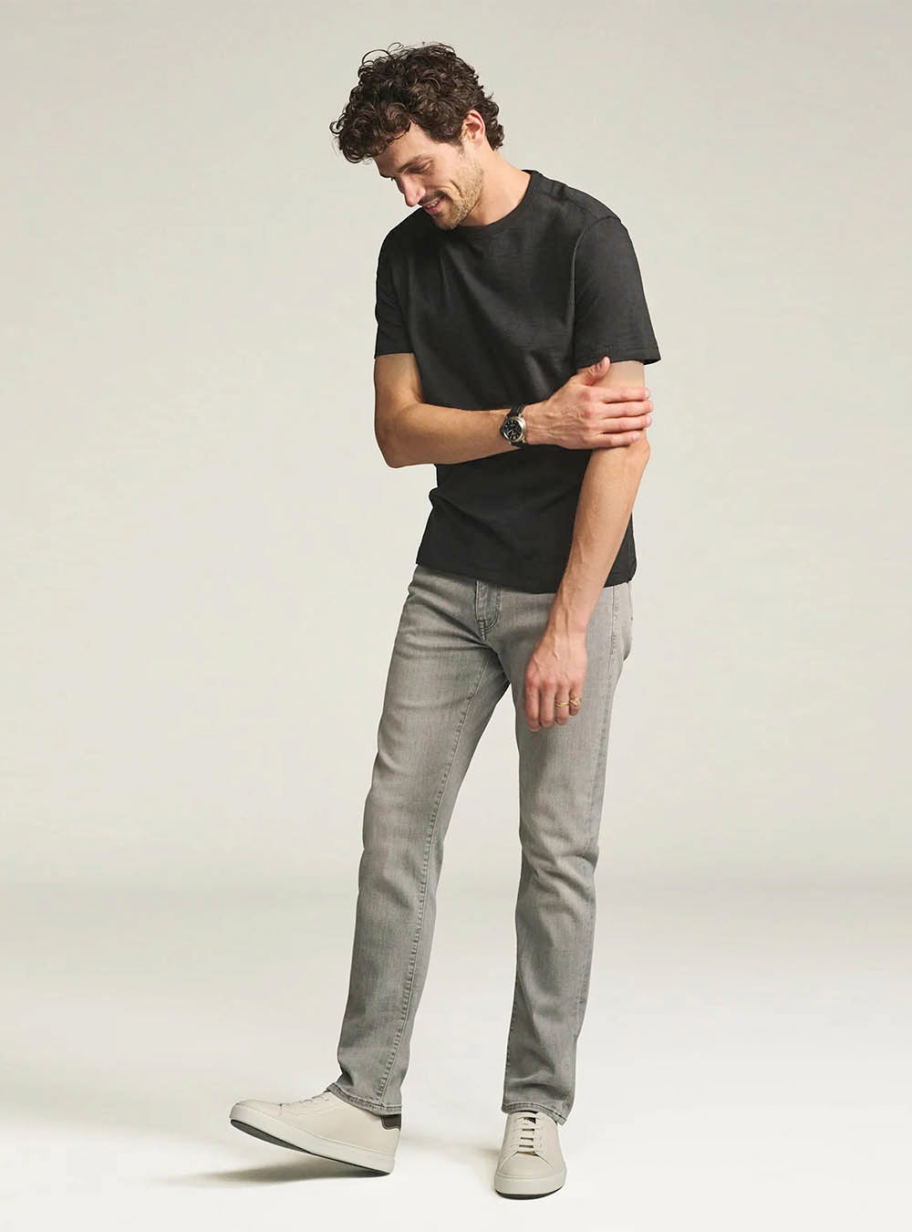 34 Heritage Courage Straight Leg Jeans - Light Grey Organic Ultra