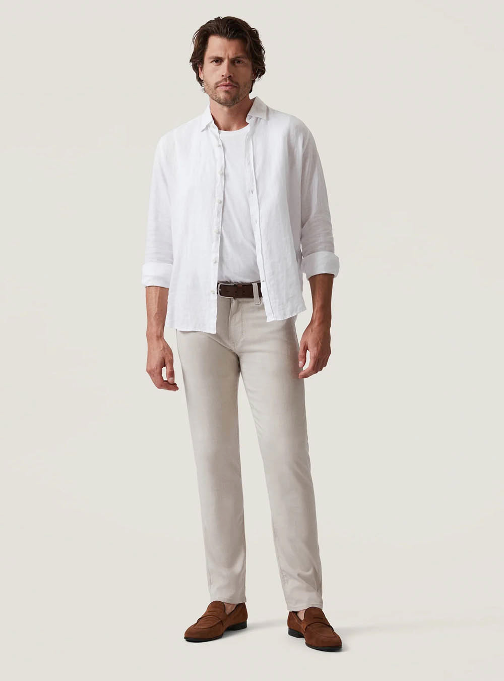 34 Heritage Courage Straight Leg Pants - Cream Cross Twill