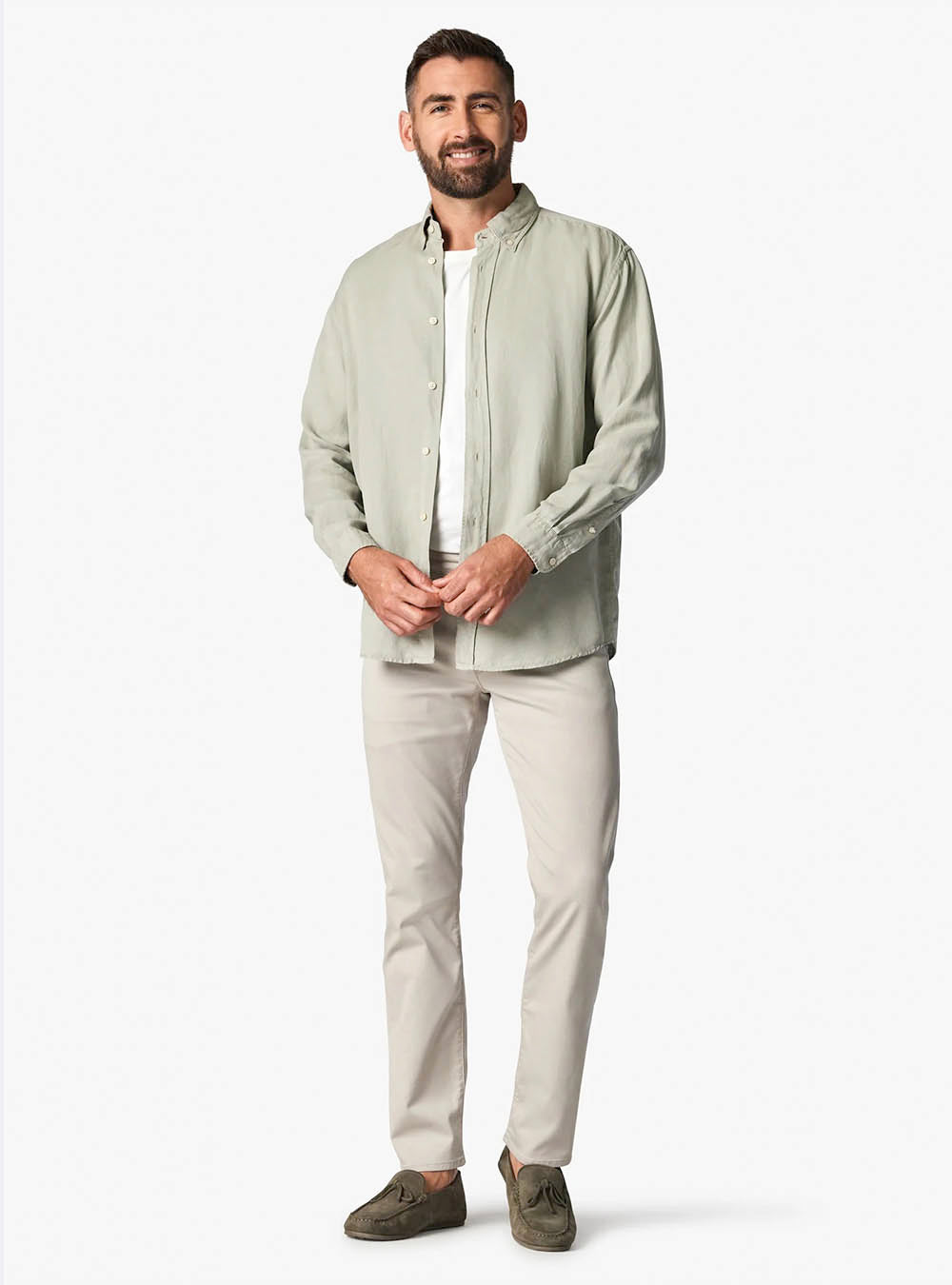 34 Heritage Courage Straight Leg Pants - Oyster Summer Coolmax