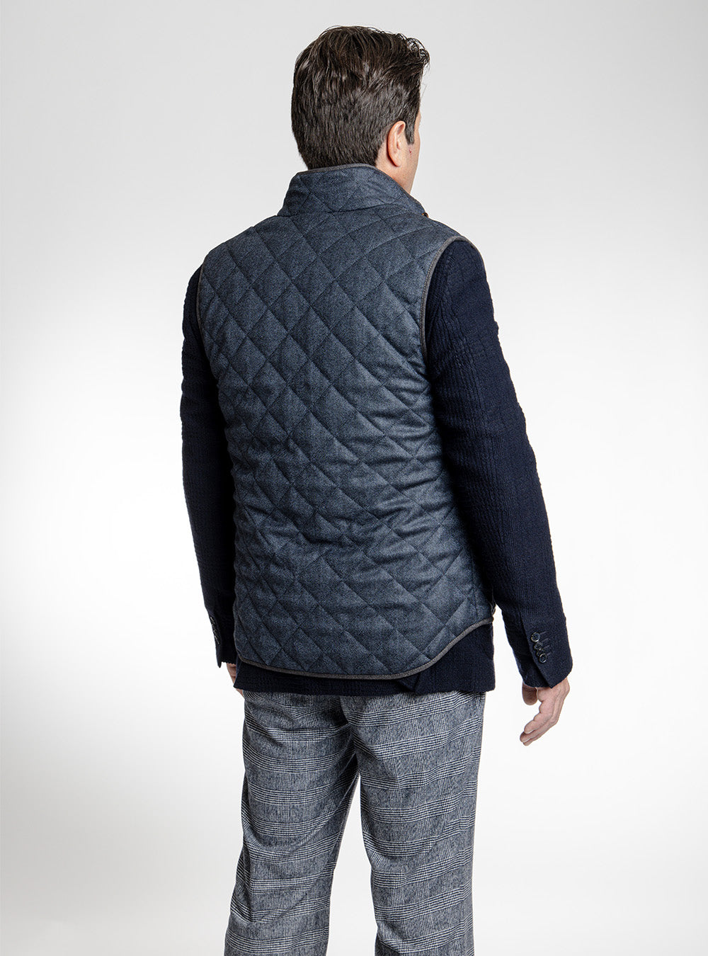 Waterville Blue Full Zip Quilted Wool Vest