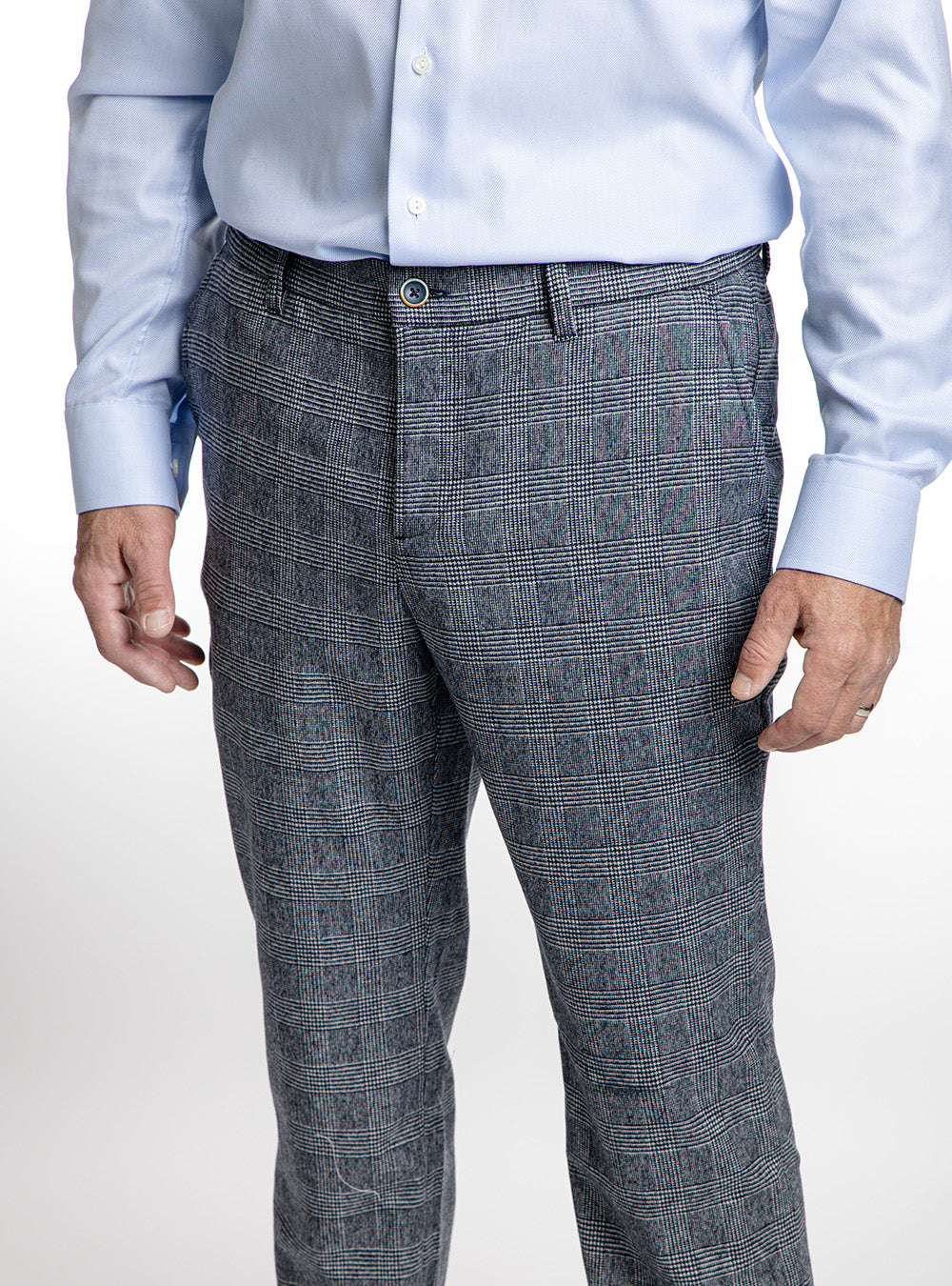 Alberto Blue Check Pants