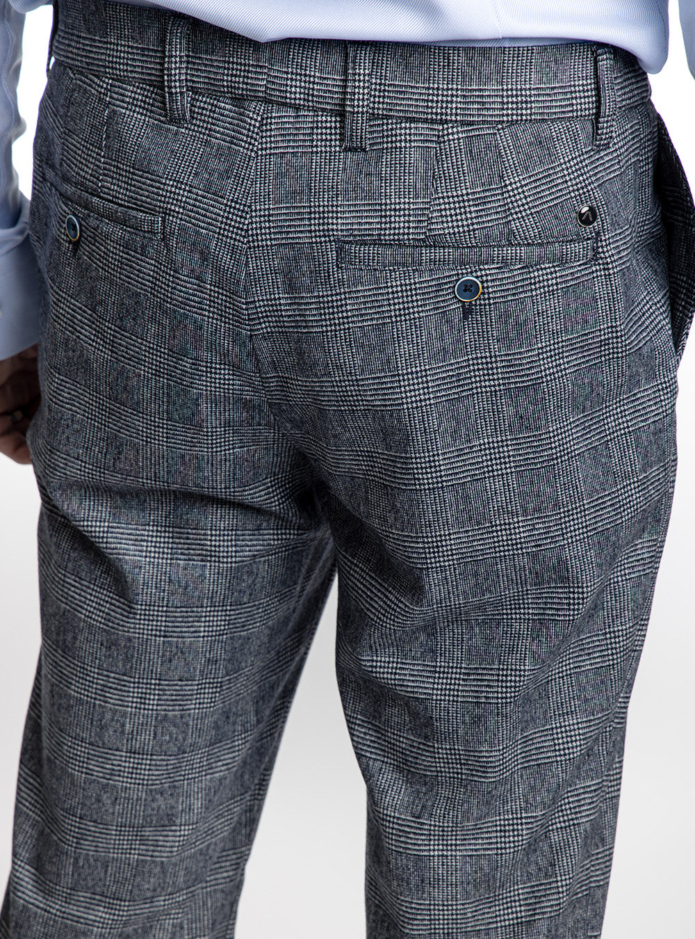 Alberto Blue Check Pants