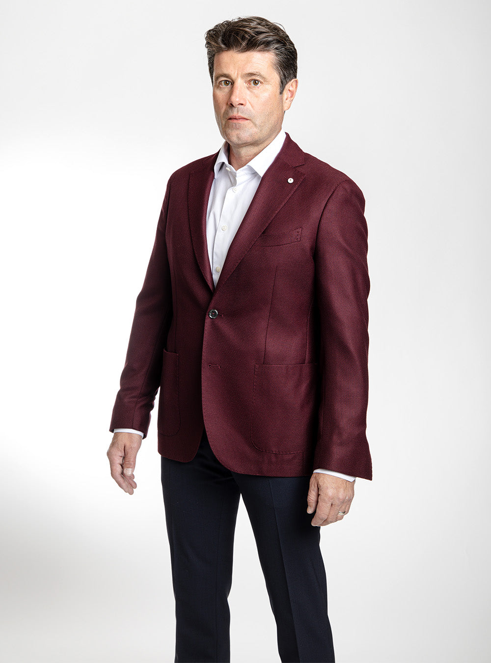 L.B.M. 1911 Burgundy Cavalry Twill Sport Coat