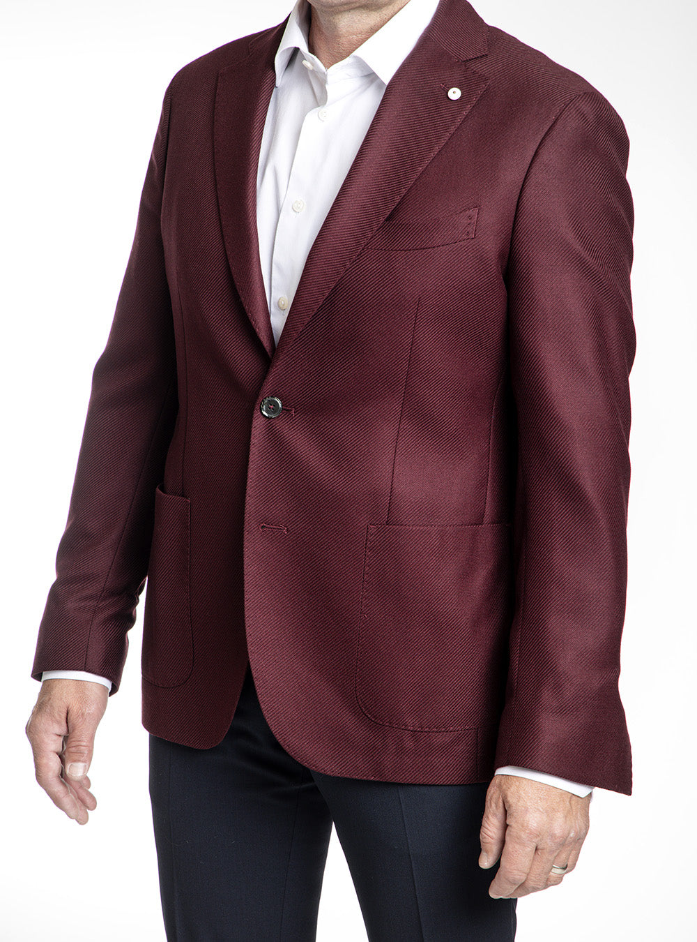 L.B.M. 1911 Burgundy Cavalry Twill Sport Coat