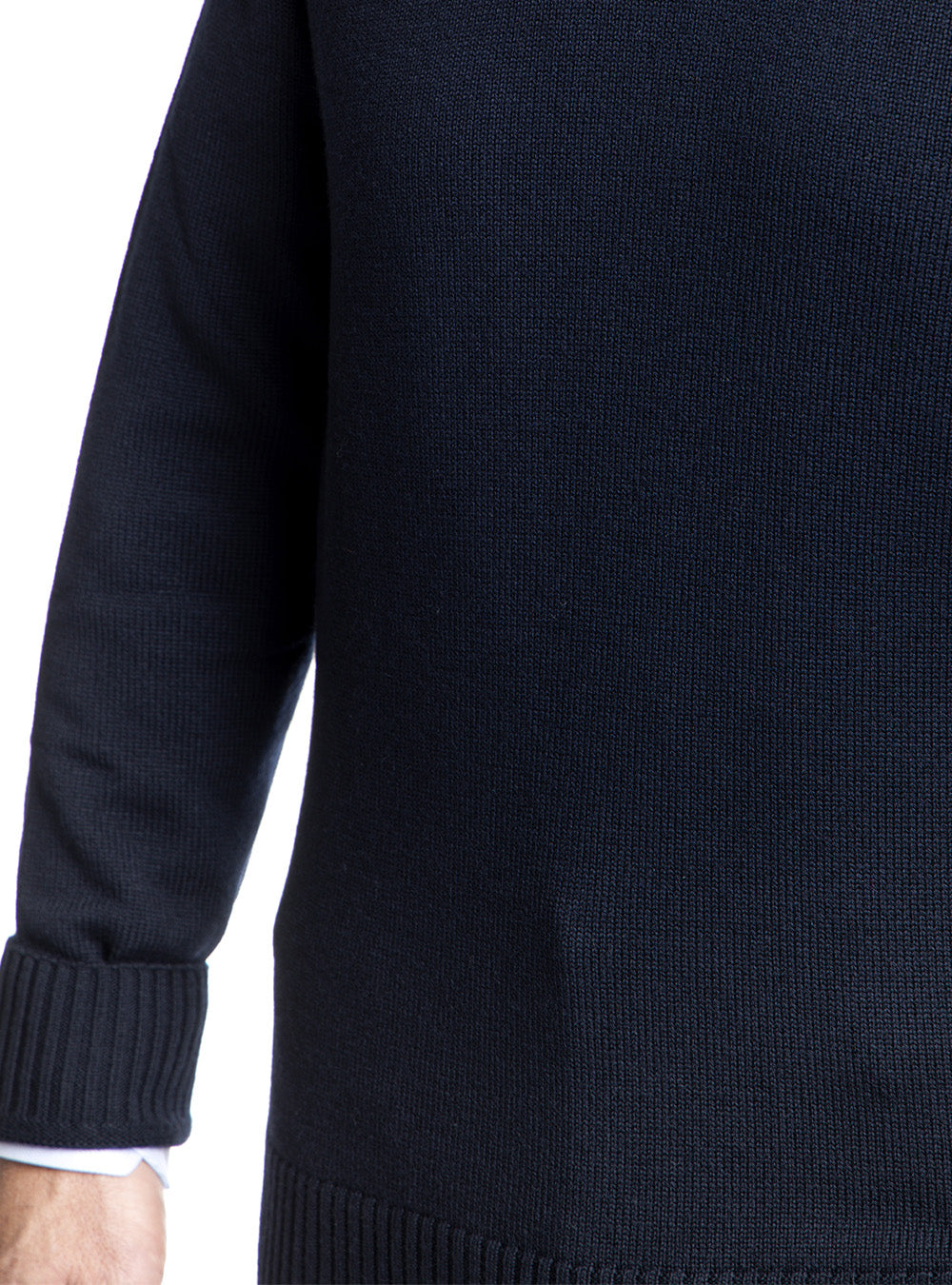Ferrante Navy Blue Wool Cowl Neck Pullover