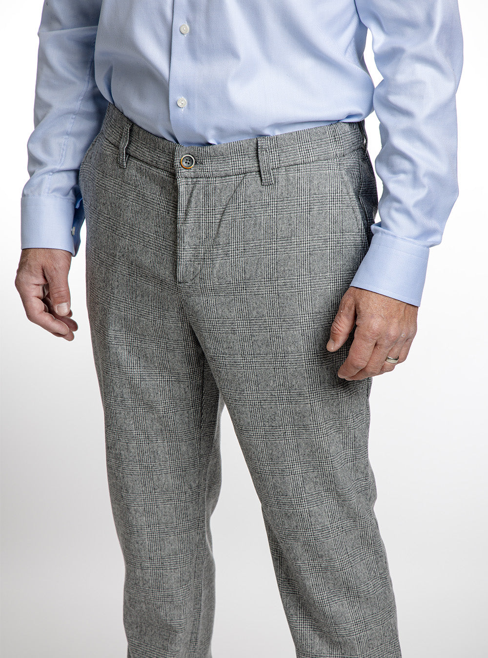 Alberto Grey Check Pants