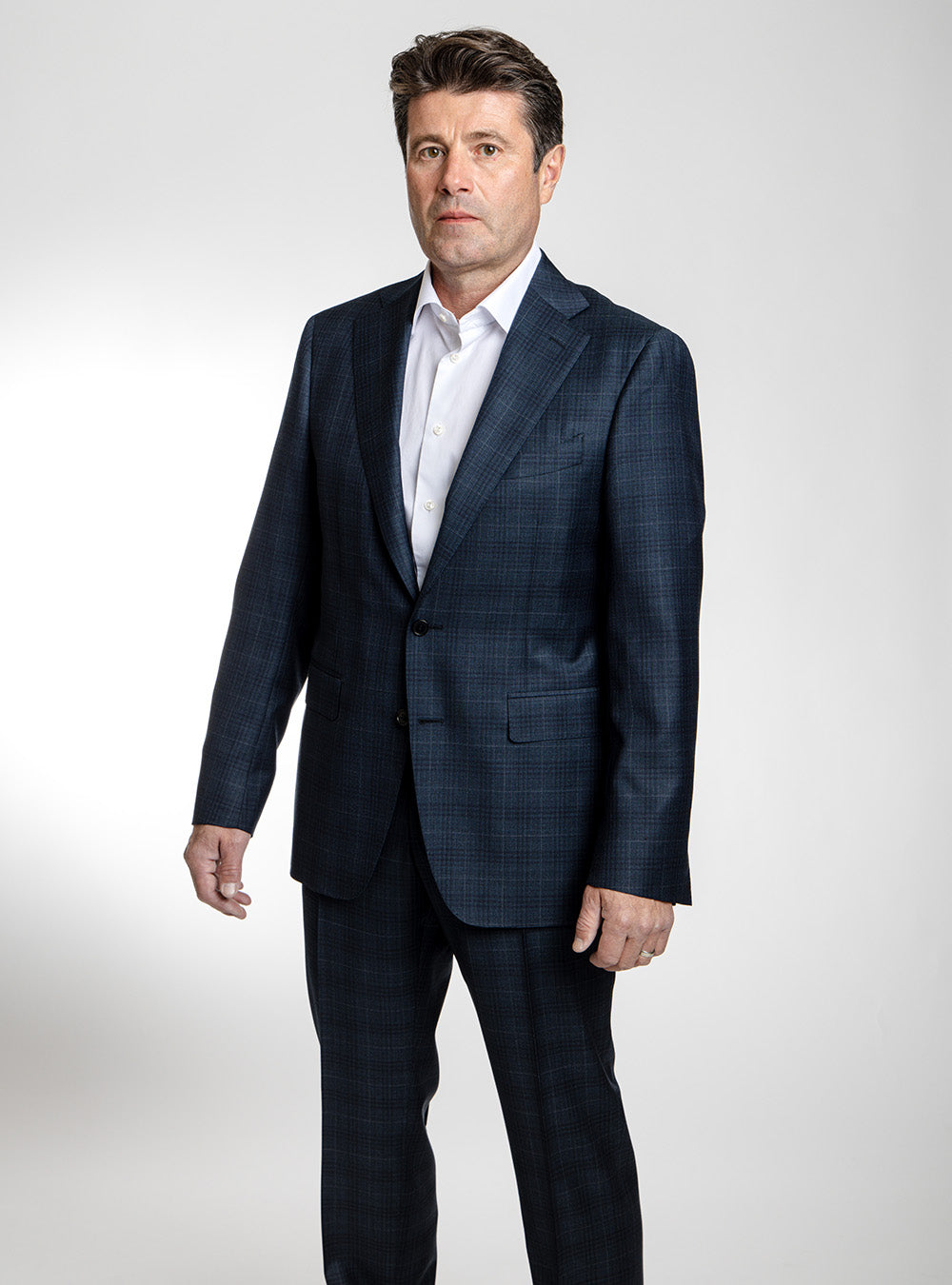 Canali Blue & Teal Check Suit