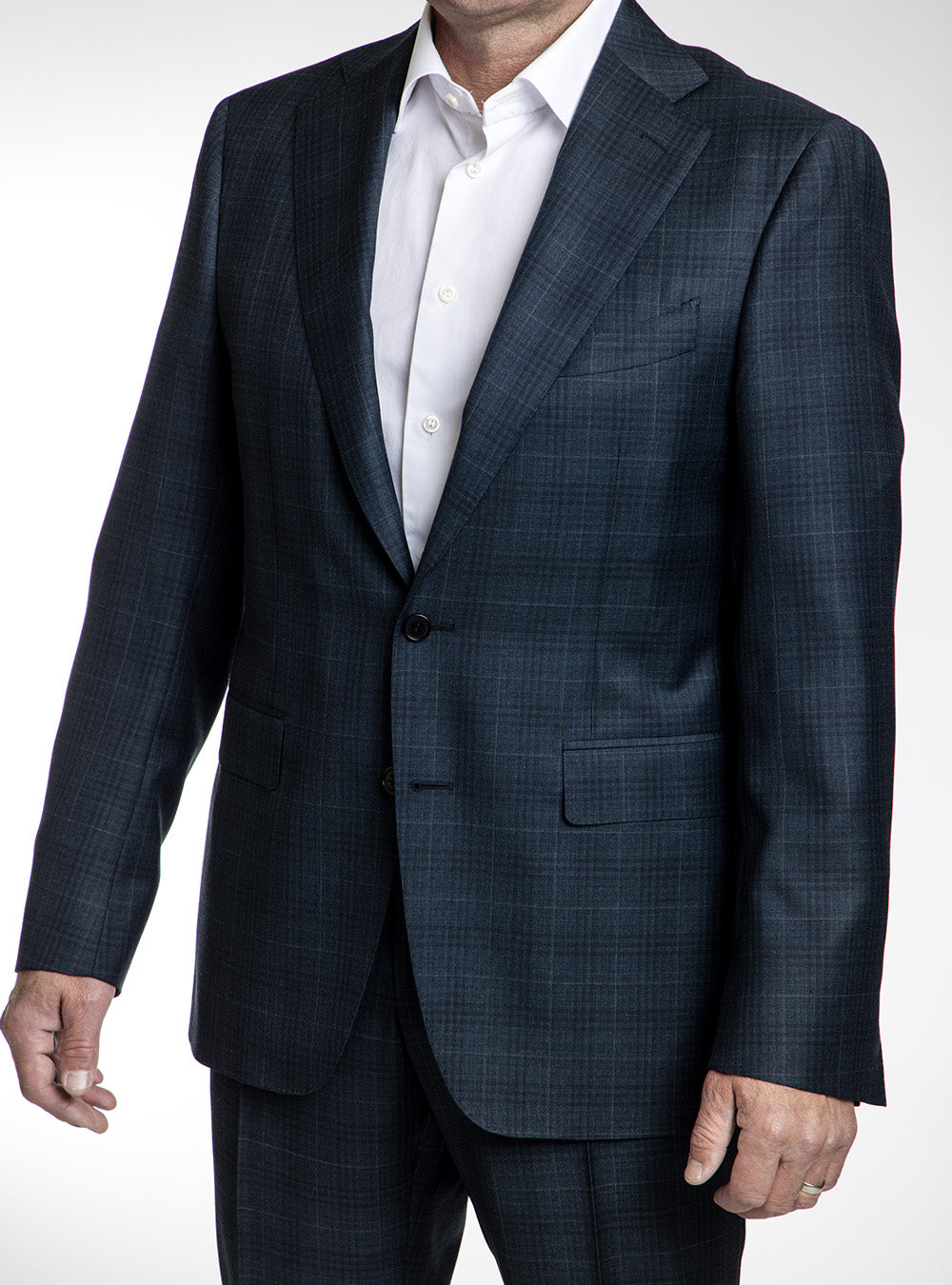 Canali Blue & Teal Check Suit