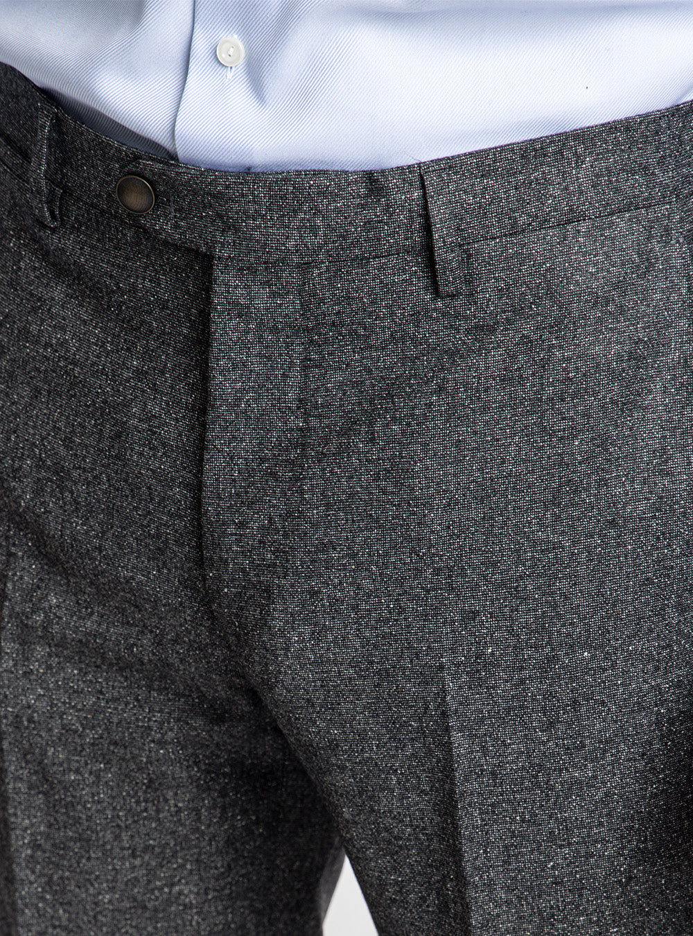 Berwich Charcoal Grey Donegal Textured Pants