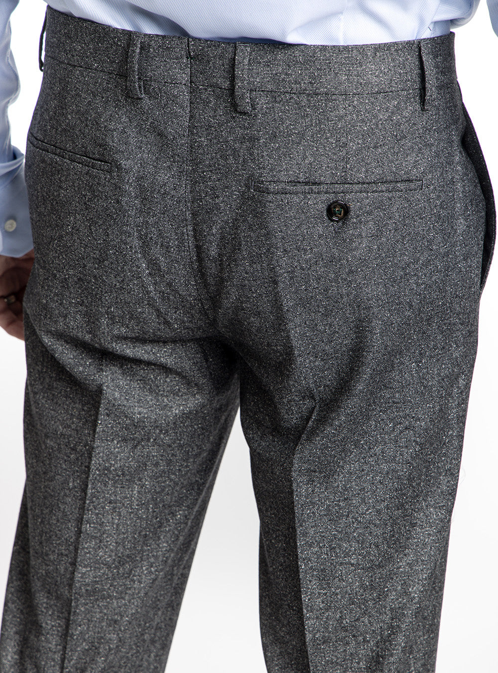 Berwich Charcoal Grey Donegal Textured Pants