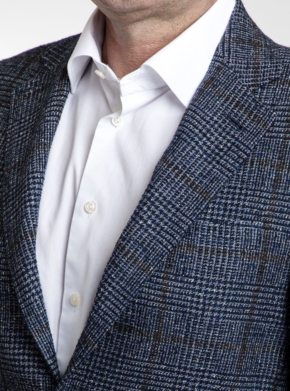 Canali Mid-Blue & Brown Prince of Whales Check Sport Jacket