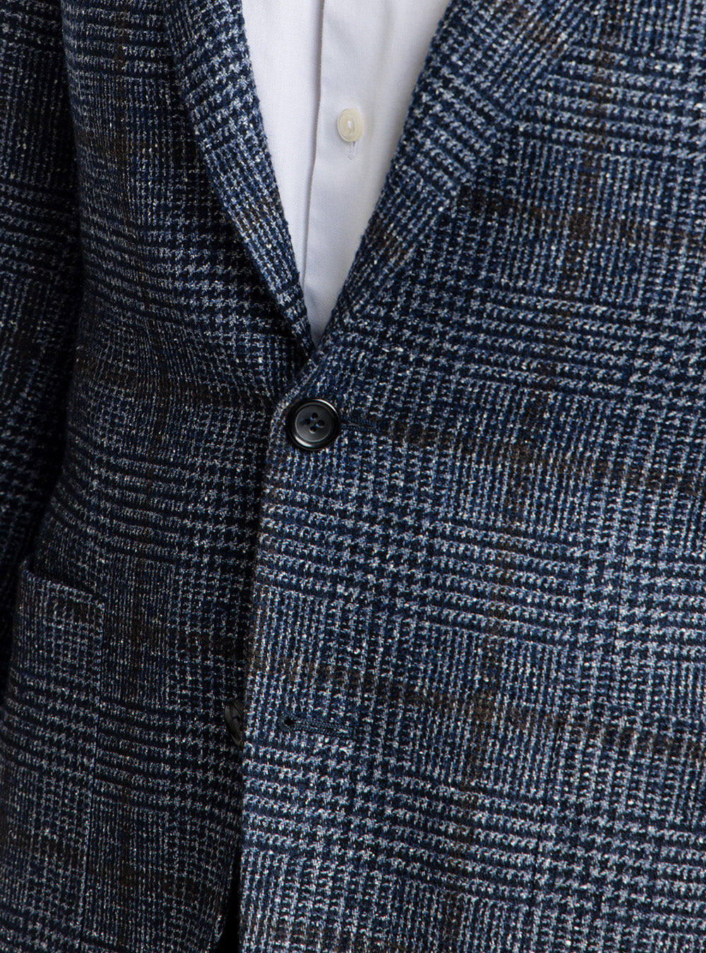 Canali Mid-Blue & Brown Prince of Whales Check Sport Jacket