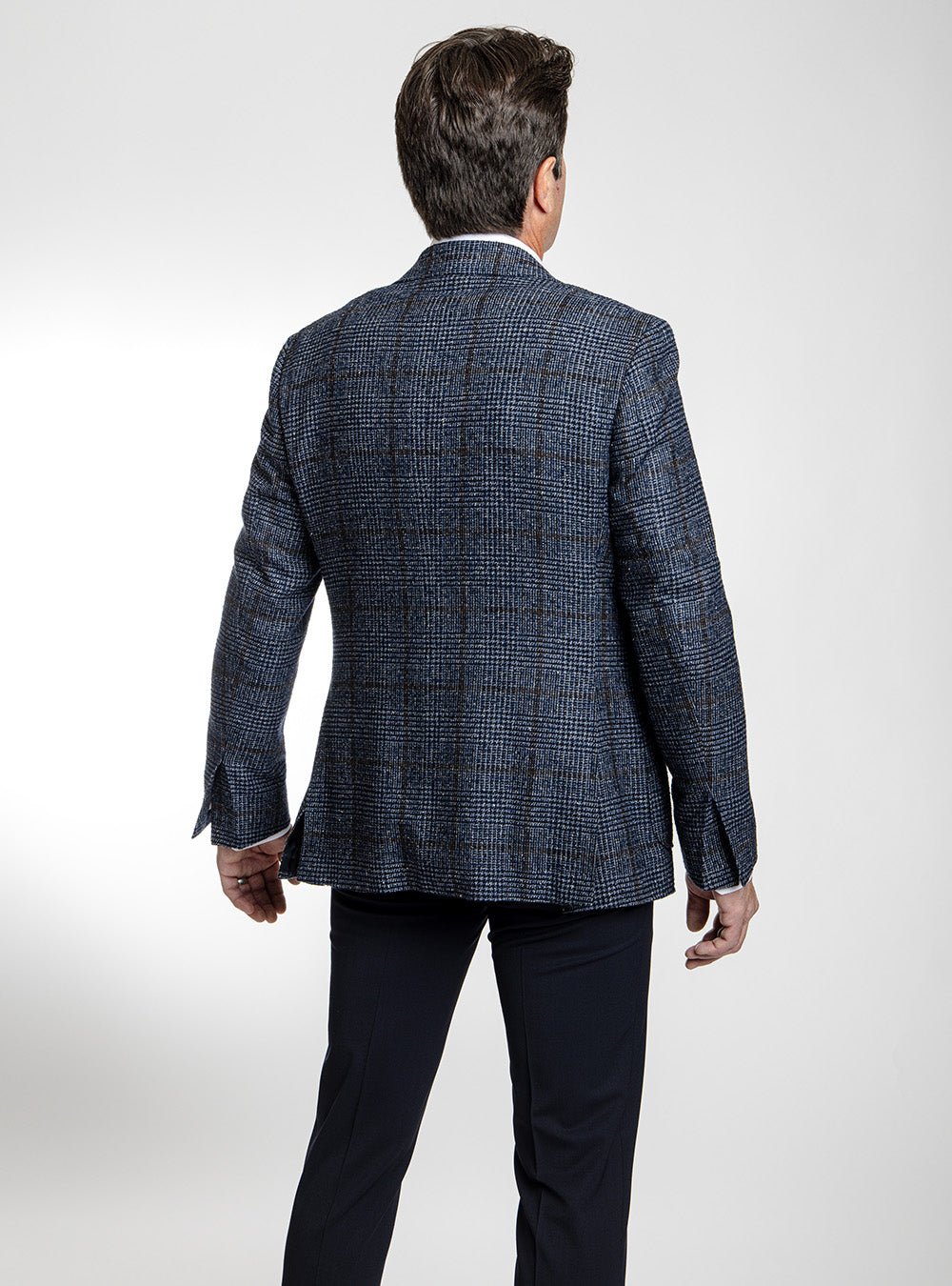 Canali Mid-Blue & Brown Prince of Whales Check Sport Jacket