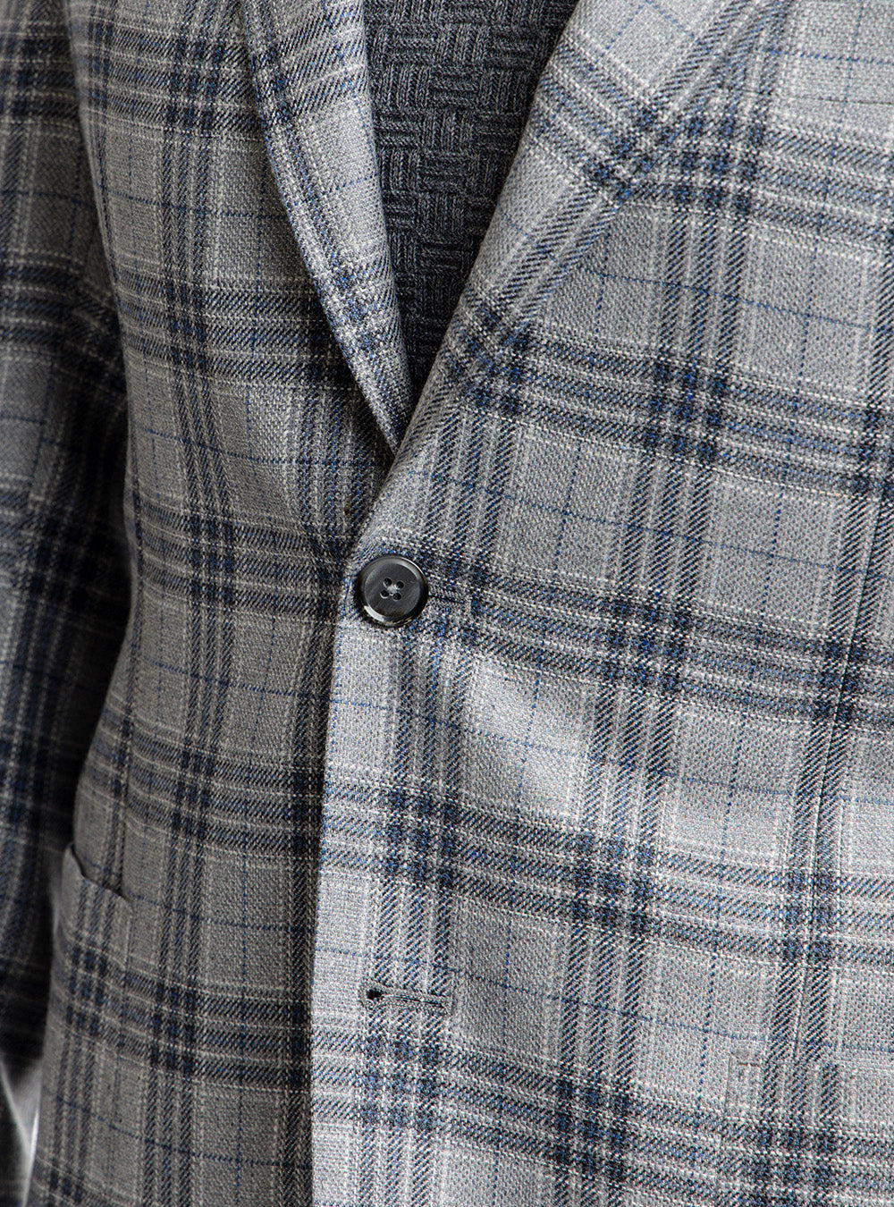 L.B.M 1911 Dark & Mid-Blue Plaid Check Sport Coat