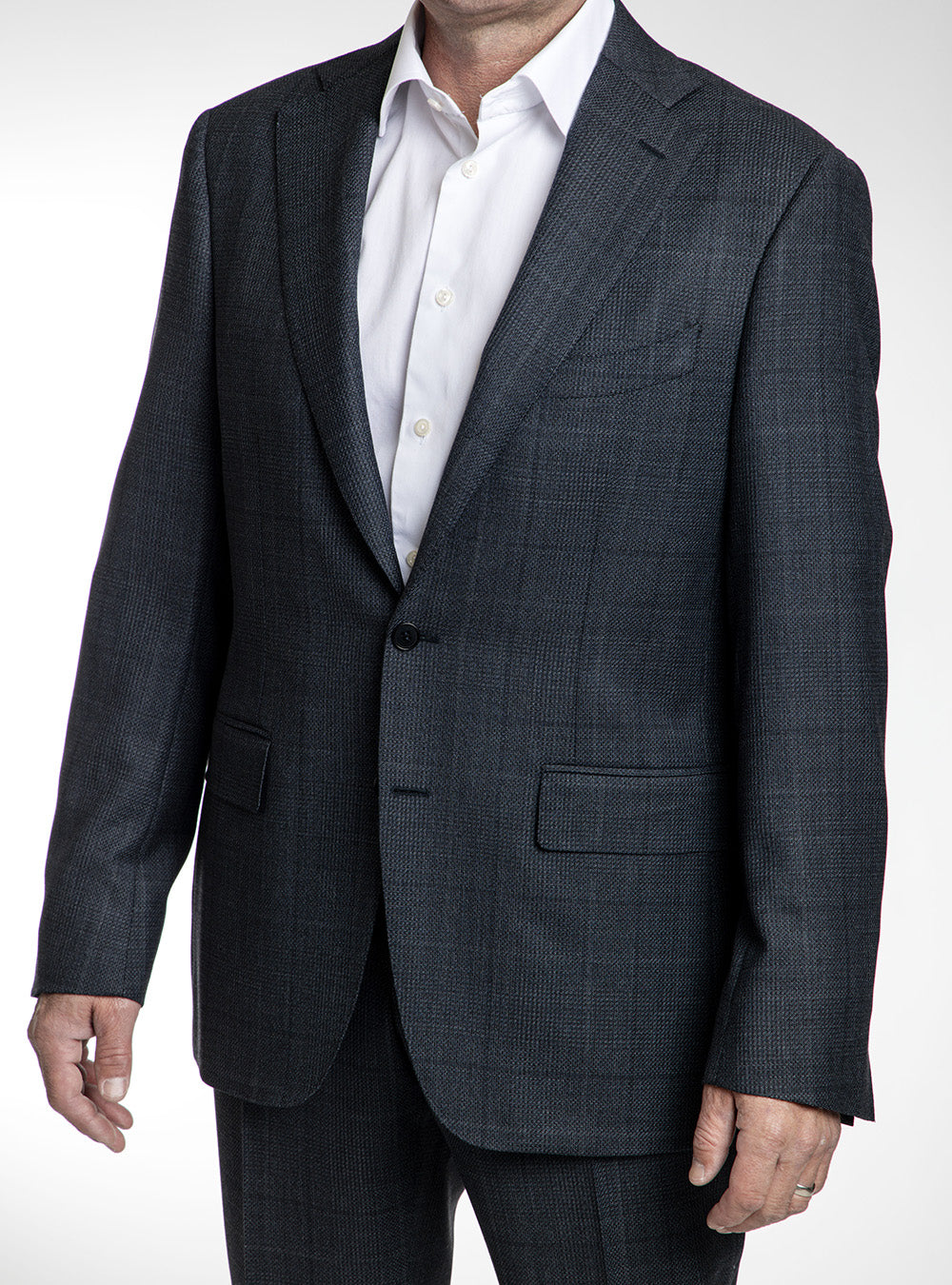 Canali Dark Blue Woven Check Suit