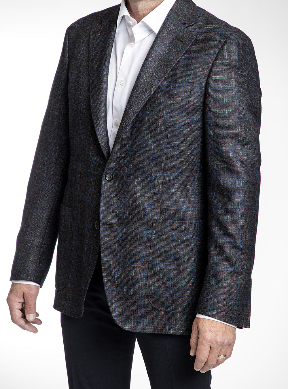 Canali Grey, Blue & Brown Overcheck Sport Jacket