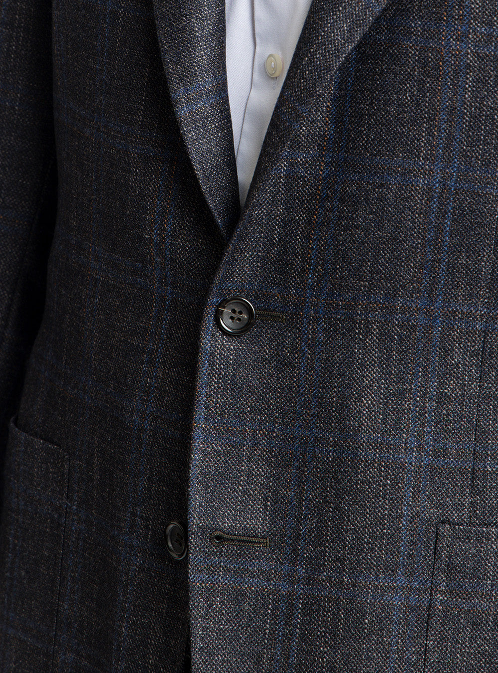 Canali Grey, Blue & Brown Overcheck Sport Jacket