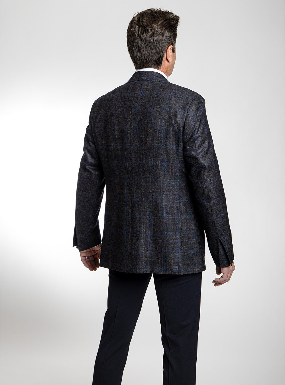Canali Grey, Blue & Brown Overcheck Sport Jacket