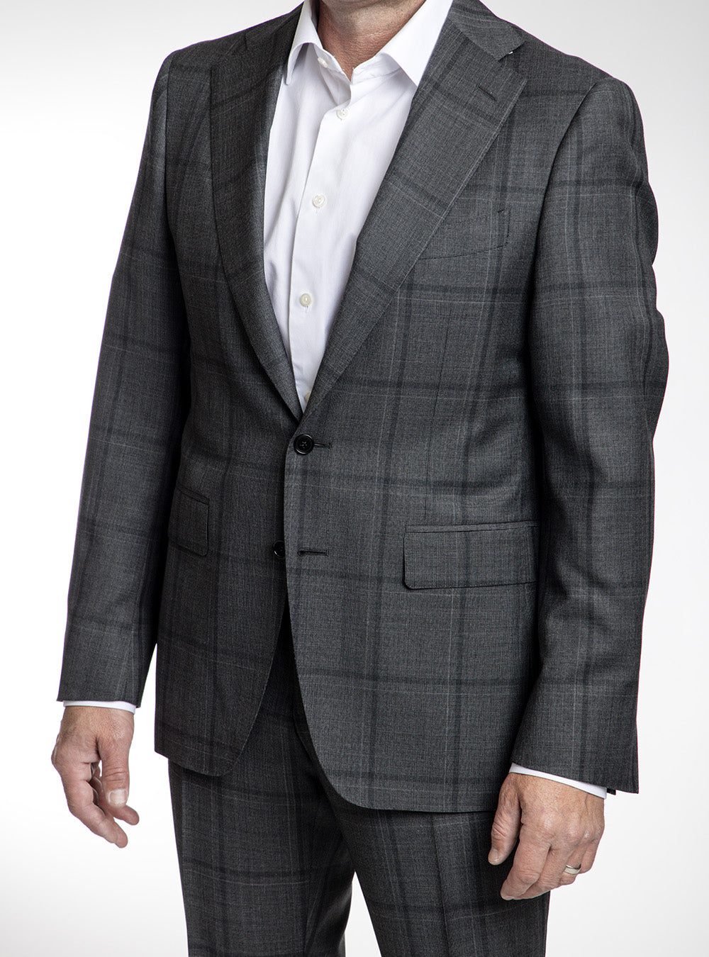 Canali Mid-Grey & Dark Grey Windowpane Check Suit